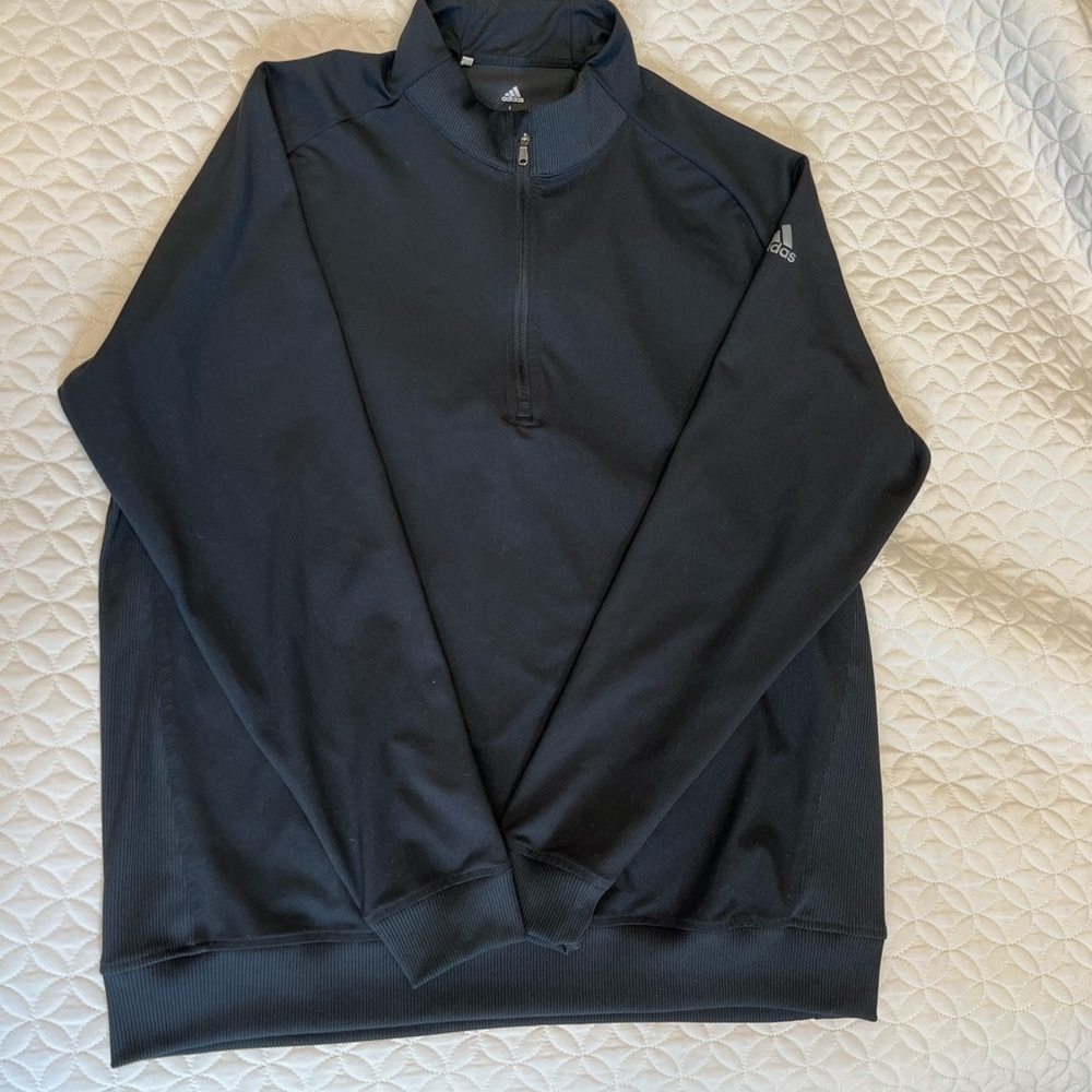 Mens Black Adidas Golf 1/4 Zip Pullover